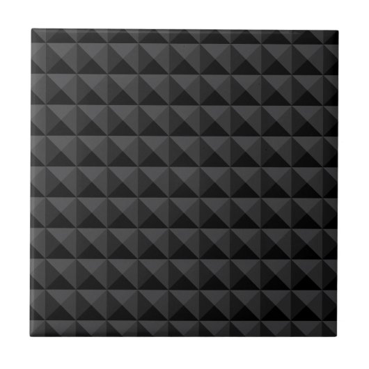 Modern Geometric Black Square Pattern Tegeltje (Voorkant)