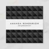 Modern Geometric Black Square Pattern Vierkante Visitekaartje (Voorkant)