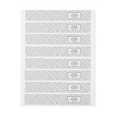 Modern Geometric Black Squares Pattern on White Co Adreslabel Wikkel (Vel)