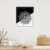 Modern Geometric Black & White Mandala Poster (Keuken)