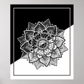 Modern Geometric Black & White Mandala Poster (Voorkant)