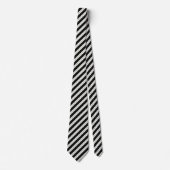 Modern Geometric Black & White Stripe  Stropdas (Voorkant)