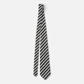 Modern Geometric Black & White Stripe  Stropdas (Achterkant)