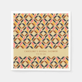 Modern Geometric Black Yellow Custom Vrijgezellenf Servet