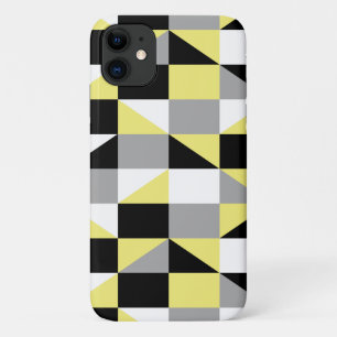 Modern Geometric Black Yellow Grey Pattern Case-Mate iPhone Case