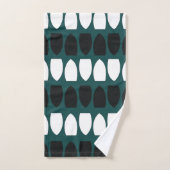 Modern Geometric Blauwgroen Blue Black Bad Handdoek (Handdoek)