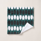 Modern Geometric Blauwgroen Blue Black Bad Handdoek (Wasdoekje)