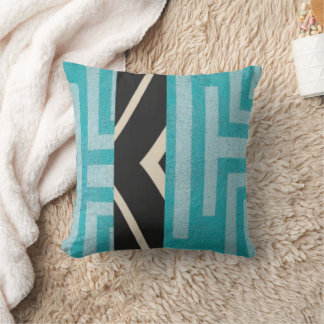 Modern Geometric (blue + black) 2-sided Kussen