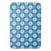 Modern Geometric Blue en White Quatrefoil Pattern Badmat (Voorkant Verticaal)