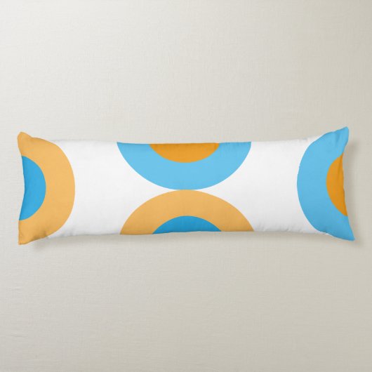 Modern Geometric Blue en Yellow Lichaamskussen (Achterkant)