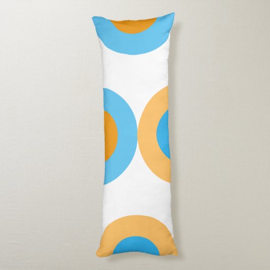 Modern Geometric Blue en Yellow Lichaamskussen (Achterkant (Verticaal))