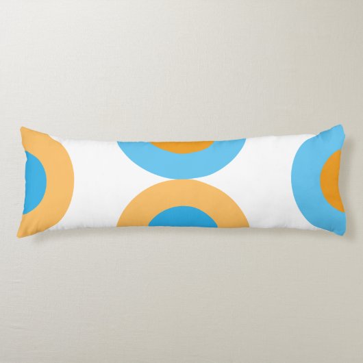 Modern Geometric Blue en Yellow Lichaamskussen (Voorkant)
