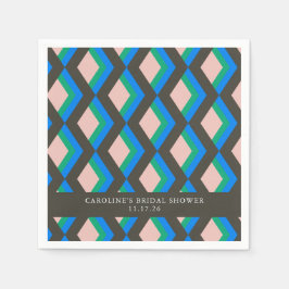 Modern Geometric Blue Green Custom Vrijgezellenfee Servet
