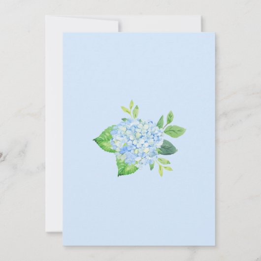 Modern Geometric Blue Hydrangea Vrijgezellenfeest Kaart (Achterkant)