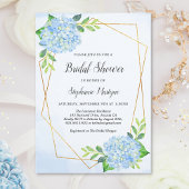 Modern Geometric Blue Hydrangea Vrijgezellenfeest Kaart