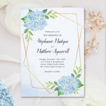 Modern Geometric Blue Hydrangea Wedding