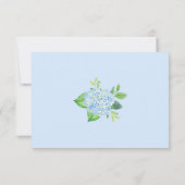 Modern Geometric Blue Hydrangea Wedding Meal RSVP Kaartje (Achterkant)