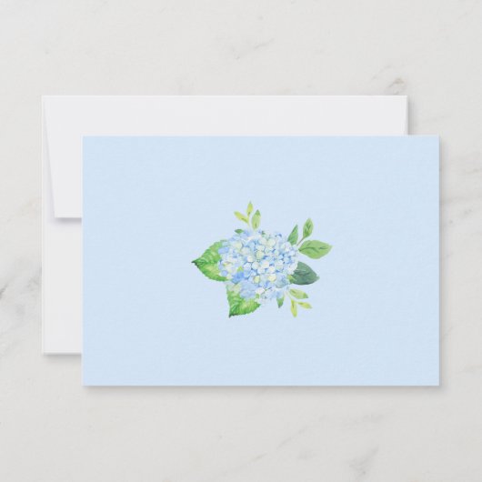 Modern Geometric Blue Hydrangea Wedding Meal RSVP Kaartje (Achterkant)