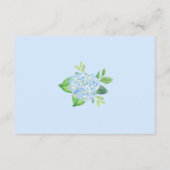 Modern Geometric Blue Hydrangea Wedding Reception Informatiekaartje (Achterkant)