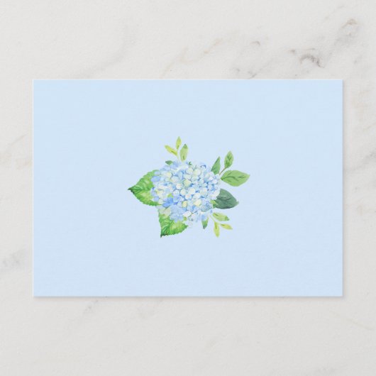Modern Geometric Blue Hydrangea Wedding Reception Informatiekaartje (Achterkant)
