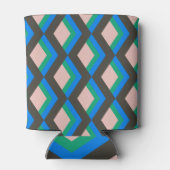 Modern Geometric Brown Blue Green Vrijgezellenfees Blikjeskoeler (Achterkant)
