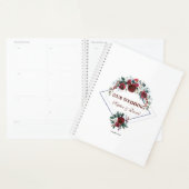 Modern Geometric Burgundy Navy Blue Floral Wedding Planner (Display)