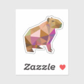 Modern Geometric Capybara voor elke Capybara Lover Sticker (Vel)