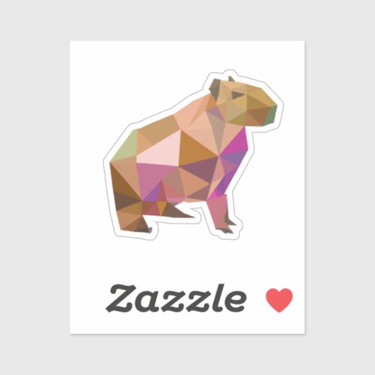 Modern Geometric Capybara voor elke Capybara Lover Sticker (Vel)