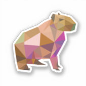 Modern Geometric Capybara voor elke Capybara Lover Sticker (Voorkant)