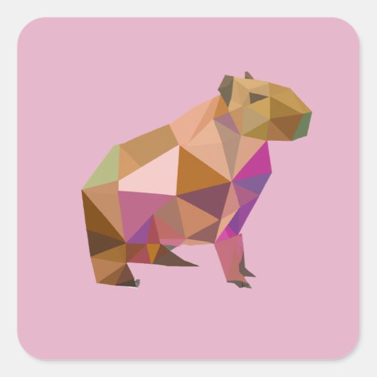 Modern Geometric Capybara voor elke Capybara Lover Vierkante Sticker (Voorkant)