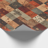 Modern Geometric Christmas Grid Seamless Pattern Cadeaupapier (Hoek)