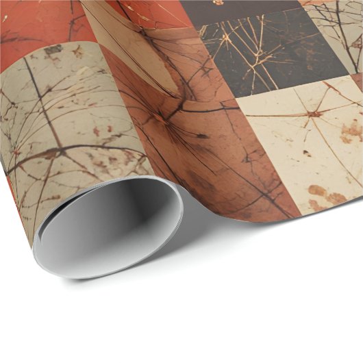 Modern Geometric Christmas Grid Seamless Pattern Cadeaupapier (Rol Hoek)