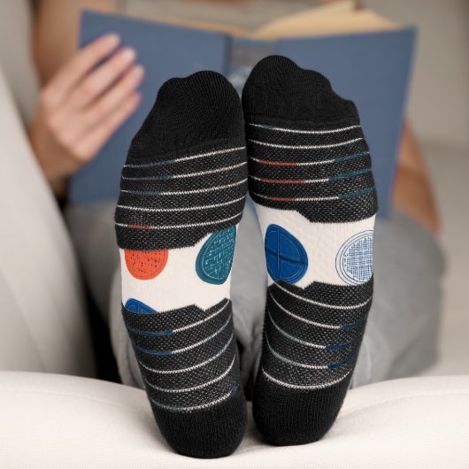Modern Geometric Coin Pattern Socks Sokken (Onderkant)
