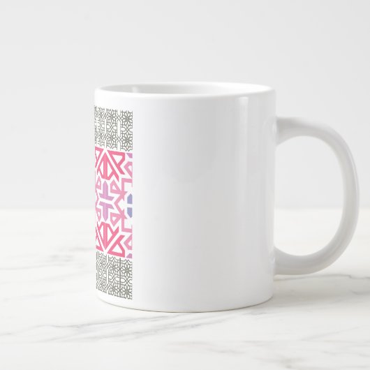 Modern Geometric colorful Boho Pattern Grote Koffiekop (Rechts)
