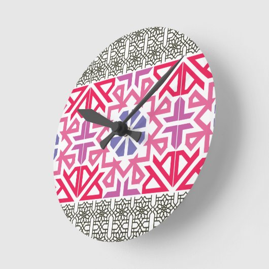 Modern Geometric colorful Boho Pattern Ronde Klok (Hoek)