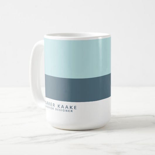 Modern Geometric Company Blue Koffiemok (Voorkant links)