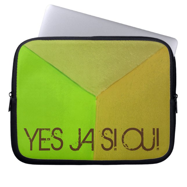 Modern Geometric Configurative Photo with any Text Laptop Sleeve (Voorkant)