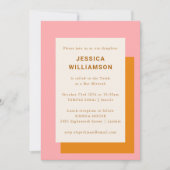 Modern Geometric Cute Bat Mitzvah Pink Oranje Kaart (Voorkant)