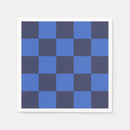 Modern Geometric Dark Blue Bold Checkers Napkins Servet