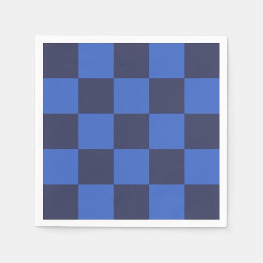 Modern Geometric Dark Blue Bold Checkers Napkins Servet (Voorkant)