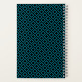 Modern Geometric Diamond Pattern in Deep Teal Notitieboek (Achterkant)
