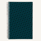 Modern Geometric Diamond Pattern in Deep Teal Notitieboek (Voorkant)