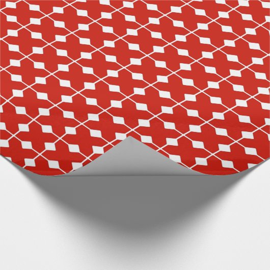 Modern Geometric, Diamonds - Donkerrood Cadeaupapier (Hoek)