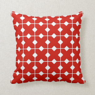 Modern Geometric, Diamonds - Donkerrood Kussen
