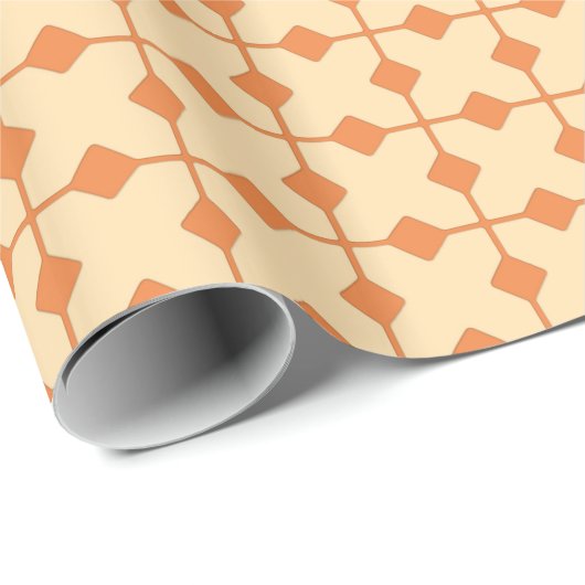 Modern Geometric, Diamonds - Mandarijns oranje Cadeaupapier (Rol Hoek)
