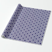 Modern Geometric Diamonds Navy Blue Cadeaupapier (Uitgerold)