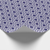 Modern Geometric Diamonds Navy Blue Cadeaupapier (Hoek)
