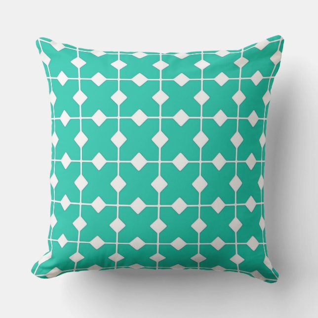 Modern Geometric, Diamonds - Turquoise Buitenkussen (Voorkant)