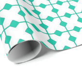 Modern Geometric, Diamonds - Turquoise en white Cadeaupapier (Rol Hoek)