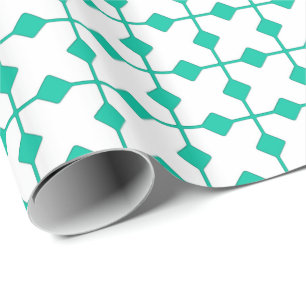 Modern Geometric, Diamonds - Turquoise en white Cadeaupapier